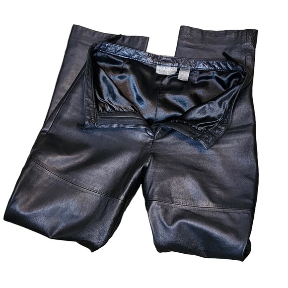 Vintage Black Leather Pants by Style & Co - Picture 3 of 4